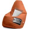 Avalon - Puff Poltrona Sacco Grande Jazz in Ecopelle Deluxe, Pouf Sacco di Qualità Sartoriale, Bean Bag per Sedersi Ergonomico, Pouf a Sacco Impermeabile, Made in Italy(80x125cm-Cuoio)