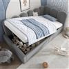 TOBIDOEN Daybett Divano letto 90 x 190 cm, con contenitore e vano portaoggetti, letto a forma di L, adatto a molti stili di camera da letto, rete a doghe in metallo, tessuto di velluto, senza