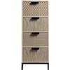 Rebecca Mobili Cassettiera 4 Cassetti, Cassettiera Multiuso, Legno MDF Metallo, Nero Marrone, Stile Industrial, Arredo Casa - Misure HxLxP: 76 x 30 x 25 cm - Art. RE6906