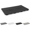 Inbagno Pedana Doccia Antiscivolo Rettangolare, 80x50x2.5 cm, PP Alta Resistenza Ideale per Interno Esterno (Nero)