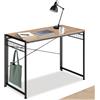 tectake® Scrivania Pieghevole, per Casa e Ufficio, Stabile, Regolabile in Altezza, Design Industriale, Telaio in Acciaio, Superfici in Reticolato, 102 x 51 x 77 cm, Arredamento - Industriale Chiaro