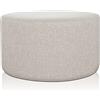 Deshome Pouf Poggiapiedi Ø 80 cm Made in Italy, Sgabello Imbottito per Divano, Soggiorno e Camera da Letto - Puff Venere (Beige)