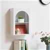 [en.casa] Scaffale da Parete Design Arcuato Mensola Libreria Pensile Mobile Espositore da Muro per Soggiorno Ufficio Camera 40 x 30 x 13 cm Bianco
