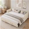 YGHQAP Letto imbottito, divano letto estraibile per 2 persone, letto da giorno, letto estraibile stessa altezza, divano letto con reti a doghe e schienale, letto multifunzione, tessuto di velluto, senza