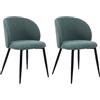 Rebecca Mobili Set 2 Sedie da Cucina, Poltroncine per Soggiorno, Tessuto Polilino Metallo, Verde Acqua, Ergonomiche, Eleganti - Misure HxLxP: 81 x 54 x 56 cm - Art. RE6916