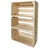 Generisch Cassette per frutta con tavola centrale, in legno, 60 x 40 x 20 cm, colore naturale