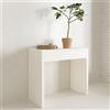 VE.CA.s.r.l. VE.CA-ITALY TAVOLO CONSOLLE ALLUNGABILE GIOVE FINO A 290 CM, IN DIVERSE COLORAZIONI LEGNO, ARREDO CUCINA E CASA DESIGN (Bianco larice)