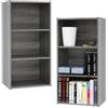 Iris Ohyama, Mobile portaoggetti, Lotto di 2 scaffali in legno con porte, Design, Modulabile, Ufficio, Camera da letto, Salotto - MDB-3 - Grigio chiaro