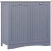 Vicco armadietto da bagno con portabiancheria Bianco, Grigio 83 x 80 cm | 2 Ante · Biancheria sporca nascosta alla vista · 2 cesti portabiancheria a ribalta · Biancheria separabile