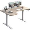 Radlove Scrivania angolare elettrica regolabile in altezza a forma di L con doppio motore e display a LED, 150 x 78 cm, scrivania regolabile in piedi per casa e ufficio, rovere