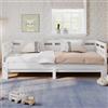 KAZZIO Letto da giorno allungabile, in pino massiccio, con 2 posti letto e rete a forma di cuore, colore: bianco (90 x 200 cm)
