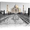 Pixxprint Taj Mahal in Un Ambiente Tranquillo Stampa su Tela 100x70 cm Artistica murale