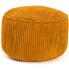 Lumaland Pouf in Velluto | Compatto da 50 L Con Funzione 3 in 1: Comodo Sgabello, Pratico Tavolino e Elegante Poggiapiedi per Interni | Ø 25 x 45 cm [Giallo Senape]