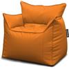 extroitaly Pouf Poltrona Sacco Floss (Arancio) Ecopelle Idrorepellente di alta Qualita'. Mis: Largh. cm.90 Prof. cm. 70 Schienale H. cm.75 Cuciture Rinforzate, Doppia cerniera,Riempita in perle di Polistirolo