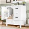 Lexiou 76 x 46 x 83,5 cm, mobile da bagno con lavandino, lavabo, completamente laccato, scaffale per porta, tre cassetti silenziosi, lavabo in ceramica integrato (bianco)