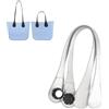 Generico Manici Borsa,Manici per Borse Uncinetto,Manici per Borse Lunghi Corti Sottili Manici in Pelle PU tracolle per O Bag Manici per Borse da Tenere a Mano per la Realizzazione (Argento, 51CM)