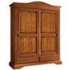 milani home armadio due ante in legno massiccio tinta noce in arte povera stile classico cm 180 x 67 x 225 h