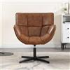 chairus Poltrona da Salotto Girevole Poltroncina Scrivania Poltroncina Imbottita Moderna in Ecopelle Sedia Scrivania con Gambe in Metallo per Ufficio/Camera da Letto/Soggiorno, Marrone
