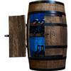 CREATIVE COOPER Scaffale per vino in legno con porta con LED RGB - Lettini da vino - Armadietto per bottiglie - Barile di legno - Barile di vino - 80 cm wengé