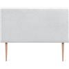 DHOME Testiera Imbottita Liscia in Tessuto Aqualine con Gambe Altezza 70 CM Spessore 4 cm e 8 cm per Parete Acustica Fonoassorbenti Testata Letto Camera (Blanco, 150cm, Spessore 4cm)