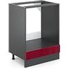 Vicco Mobile per forno da incasso R-Line, Rosso lucido, 60 cm senza piano di lavoro, per la libera combinazione all'interno di sistemi cucina modulari