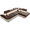 Robin Inspire Divano Angolare Modulare 4 Posti - Divano Letto a L Destro - Contenitore, 5 Poggiatesta Regolabili, 2 Cuscini - per Soggiorno Moderno - 280 cm Saturn Cioccolato Biscotto