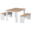 Vicco Set di panche Sentio, Rovere bianco/dorato, 137.6 x 92.8 cm con 2 panche, per un utilizzo salvaspazio in sala da pranzo e cucina
