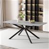 KAZZIO Tavolo da pranzo allungabile, tavolo da pranzo rettangolare automatico, tavolo da caffè per il tempo libero, L150/180xL70xA76cm, design gambe a croce, motivo cemento (Nero e Grigio)