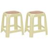 VIRSUS 2 Sgabelli da bagno in plastica 7348, misura 31x27x46 cm, sgabellino Multiuso per bambini e adulti per cucina, cameretta, Vari colori (beige e marrone)