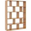 KUBUTKU Libreria grande da parete con 15 scomparti, 141 x 105 x 18 cm, decorazione per soggiorno, camera da letto, ufficio (ontano), REGAL-50