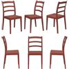 REDÒKASA Set 6 sedie in polipropilene modello REA, MADE IN ITALY, impilabile, resistente ai raggi UV, design paesano ideale per sala da pranzo, cucina, bar, ristoranti, veranda o giardino (Rosso Mattone, 6)