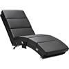 Casaria® Poltrona Chaise Longue Funzione Massaggiante e Termica 186x89x55cm Lettino Relax Sdraio Ergonomico in Tessuto Imbottito Portata 180 kg Soggiorno Ufficio Interno Reclinabile Lettura