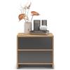 Regalik Comodino PARI con Due Cassetti 50 x 45 x 35 cm - Comodino Moderno in Grafite Oak