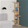 Totò Piccinni Libreria KORA angolare in legno 6 Ripiani dal design moderno 37x22x141h (Naturale)