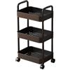 Generisch Carrello portaoggetti a 3 ripiani, carrello da cucina con ruote, organizer multifunzione, girevole a 360°, scaffale mobile, per cucina, camera da letto, camera dei bambini e