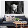 XLXZZ Quadro su Tela Nero Bianco Animal Guarding Orso Polare Stampa Bambino Poster Immagini per pareti Immagini Soggiorno Decor-60x80cmx1 Pezzi Senza Cornice