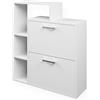 Vicco Scarpiera da ingresso Orlando, Bianco, 24.5 x 90 cm, con due ripiani ribaltabili per riporre le scarpe in modo salvaspazio