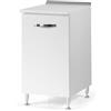 REDÒKASA Base per cucina componibile da 40 cm con anta, realizzata in legno 100% MADE IN ITALY (Bianco con anta Bianco Frassino)