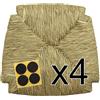 ArredaSì Sedili di Ricambio in Vera Paglia 41x38 cm (mod. 3000 ZF) Seduta Sagomata con Angoli per Sedia Rustica, Colore Naturale + feltrini in omaggio (SET 4 PZ)