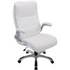 CLP Sedia Ufficio XXL Villach In Similpelle I Poltrona Studio Con Braccioli Reclinabili I Poltrona Ergonomica Regolabile, Colore:bianco
