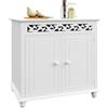 Casaria® Mobiletto Bianco Stile Country 76x65x35cm 2 Scomparti Armadietto Multiuso con Ante Mobile Bagno Consolle Ingresso Credenza Cucina Madia Soggiorno Mobili Salone Arredamento Casa Mobile TV
