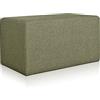 Deshome Pouf poggiapiedi 83x43x44 cm stoffa Idrorepellente: Pouf design moderno per divano soggiorno camera da letto, Puff poggiapiedi, Pouffe salotto Minerva (Verde oliva)