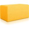 Deshome Pouf poggiapiedi 83x43x44 cm stoffa Idrorepellente: Pouf design moderno per divano soggiorno camera da letto, Puff poggiapiedi, Pouffe salotto Minerva (Giallo sole)