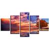 XSHUHANP Stampe Quadri Panorama Immagini HD Stampa Arredamento Soggiorno 5 Pezzi Uccello Stormi Rosso Albero Nuvola Tela Dipinto Frame Modulare Poster Wall Art