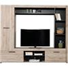 AVANTI TRENDSTORE - Envie - Moderna parete da soggiorno in legno laminato in stile grey oak/black wood, perfetta per ogni salotto. Dimensioni: LAP ca. 195,5x170x30cm