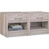 Casaria® Set 2x ComodinI 41x39x28 cm Spazioso Cassetto Portaoggetti con Maniglia Ripiano Aperto Comodino Tavolino da Notte Arredamento Camera da Letto