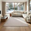 Jimri Tappeto passatoia a pelo corto, di alta qualità, per casa, ufficio, cucina, ingresso, corridoio, soggiorno, lavabile in lavatrice, tappeto antiscivolo, lavabile (Beige, 120 x 160 cm)