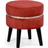 Shally Dogan Pouf Contenitore in Velluto con 4 Gambe Finitura Dorata, Poggiapiedi Capiente Piedi Oro, Design Moderno, Sgabello con Coperchio Removibile e Seduta Imbottita (Bordeaux)