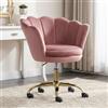 chairus Sedia da Scrivania in Velluto Sedie da Ufficio Poltroncina Scrivania Poltrona Girevole Sedia Imbottita Regolabile in Altezza per Computer/Studio, Rosa