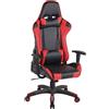 CLP Sedia Gaming Miracle V2 in Similpelle i Sedia Racing 2 Cuscini I Poltrona Girevole E Regolabile Max Carico 150KG, Colore:Nero/Rosso